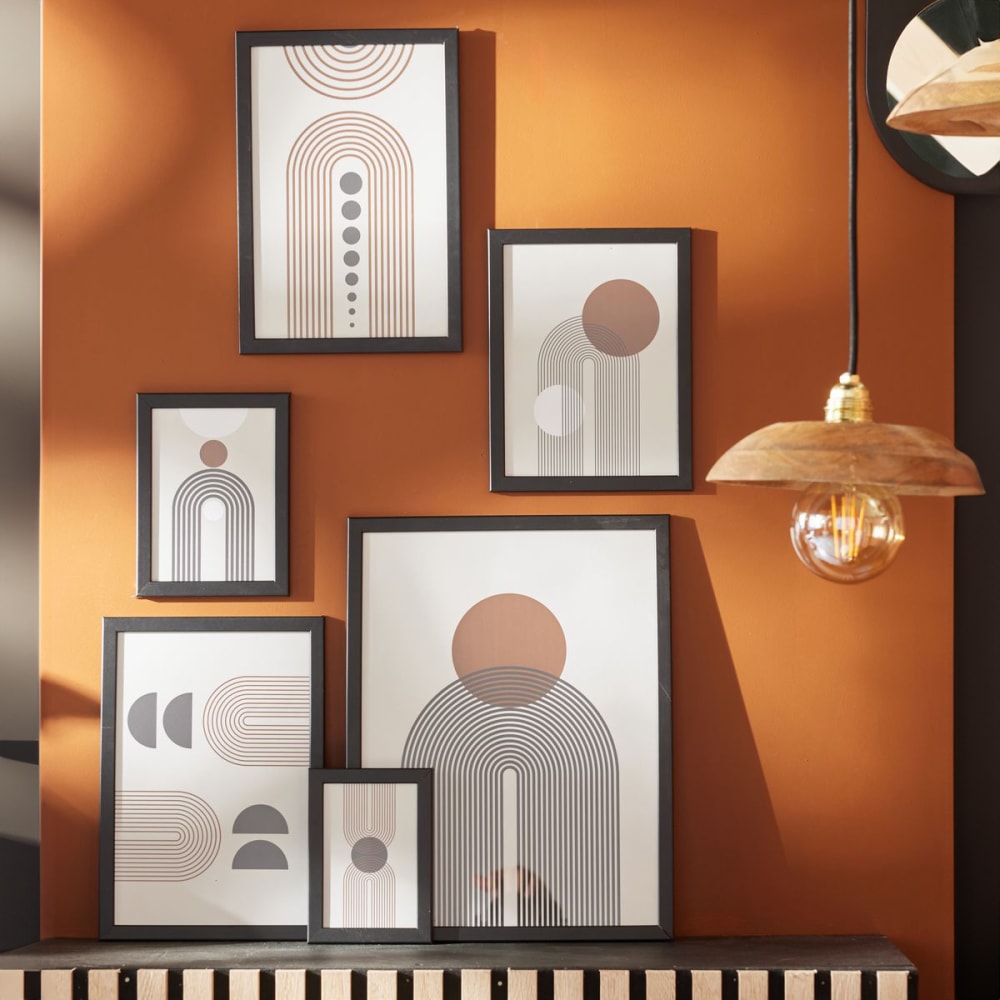 Lot de 6 cadres photos bois  30x40 cm Noir