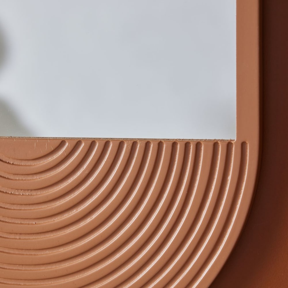 Miroir mural ovale en bois  35x65 cm marron