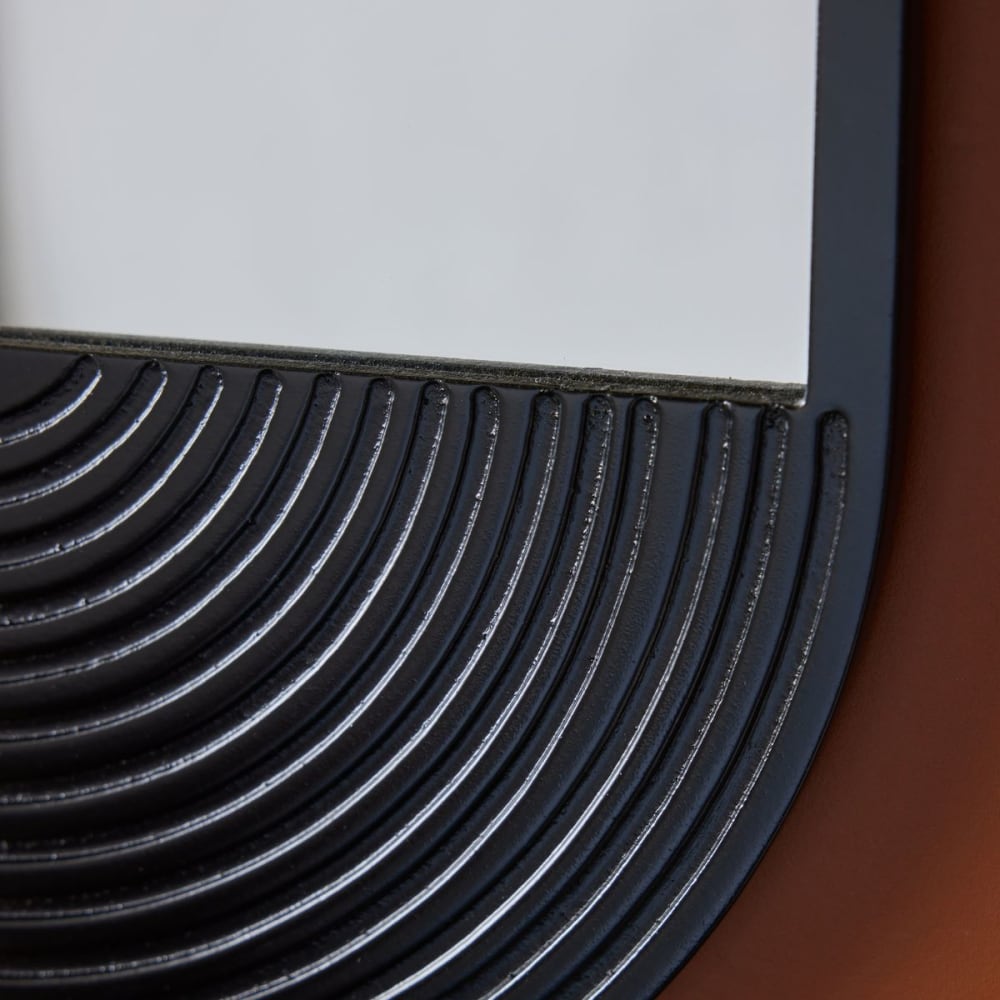 Miroir mural ovale en bois 35x65 cm noir - Maisons du Monde