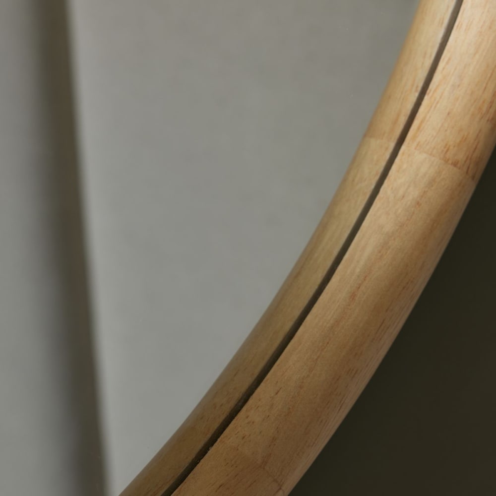 Miroir mural rond en bois 60x60 cm beige - Maisons du Monde