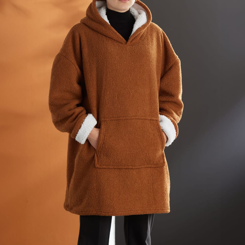 Plaid sweat en bouclette 70x87cm marron Plaid sweat en bouclette 70x87cm marron