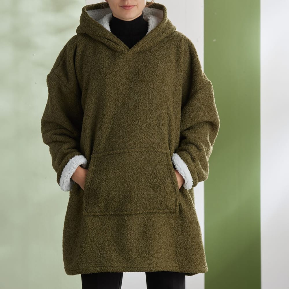 Plaid sweat en bouclette 70x87cm vert Plaid sweat en bouclette 70x87cm vert