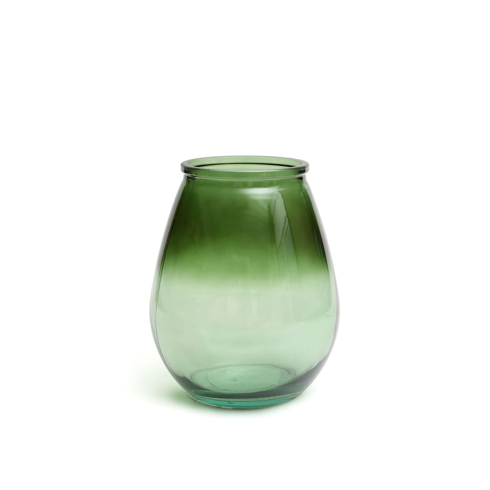 Bazar Bizar Vase aus recyceltem glas in grün, 19x19x23cm style seaside - -