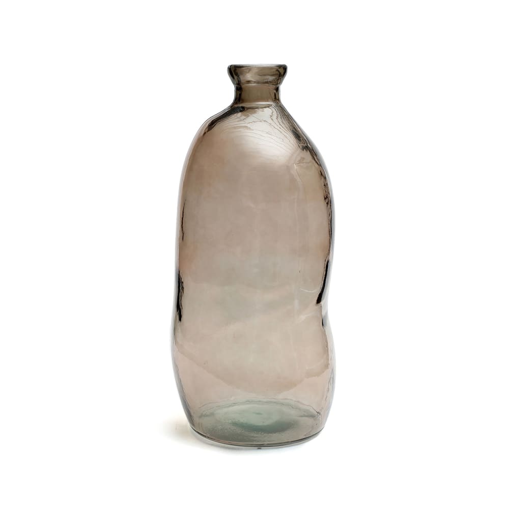 Vase verre recyclé beige 34x34x73cm