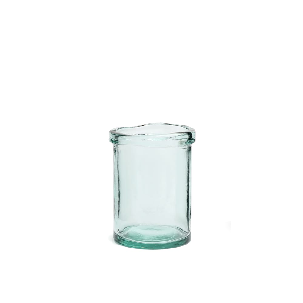 Bazar Bizar Vase aus recyceltem glas in blau, 15x15x20cm style seaside - -