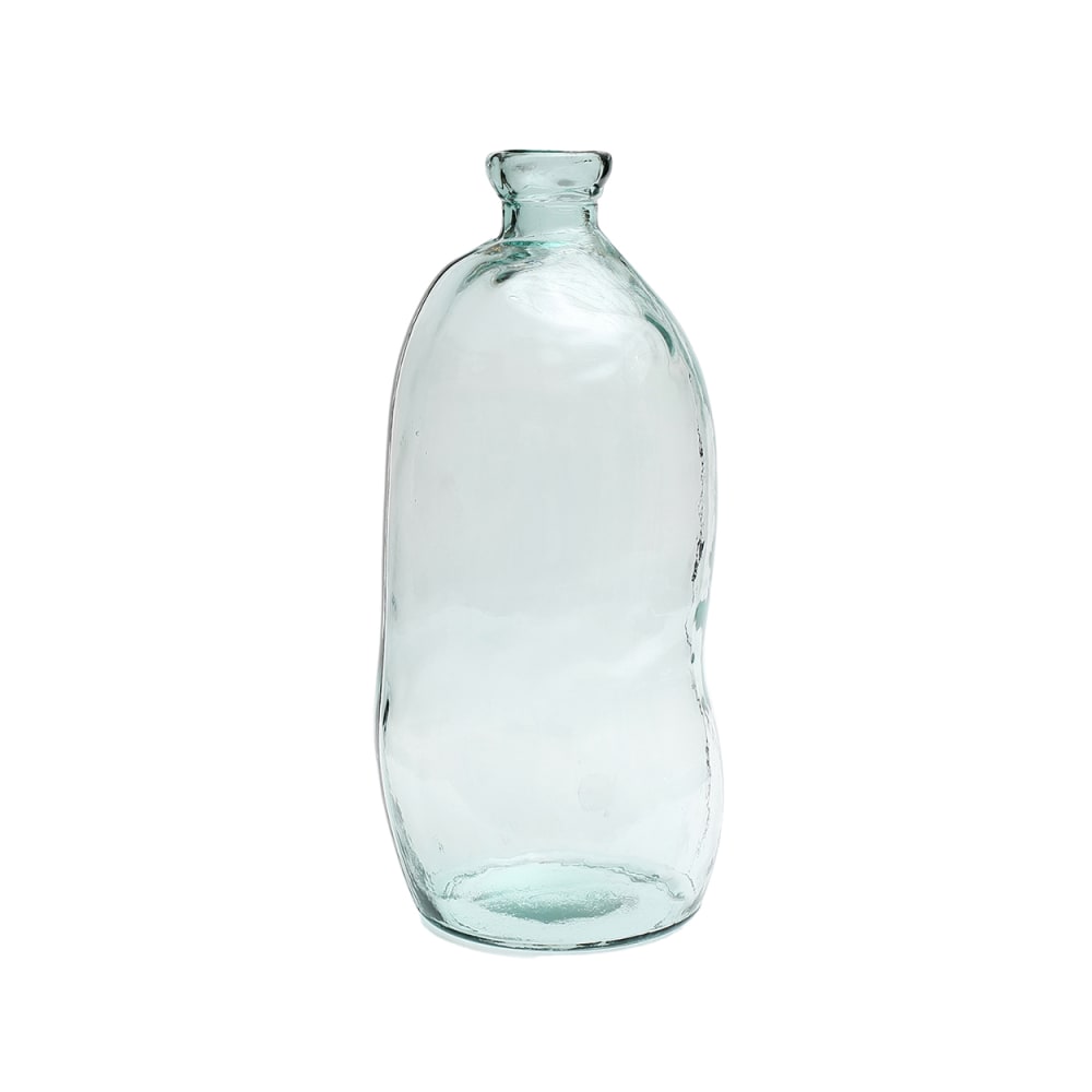 Vase verre recyclé bleu 34x34x73cm