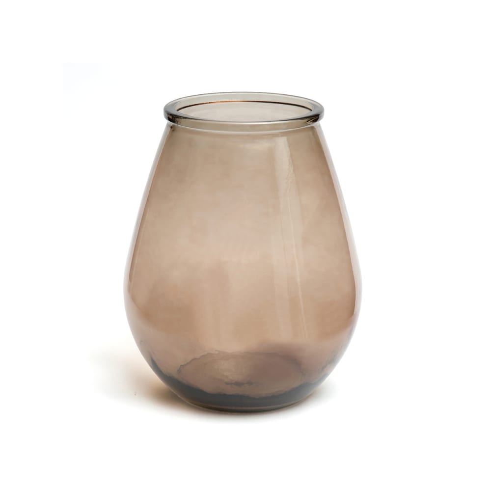 Vase verre recyclé beige 29x29x35,5cm