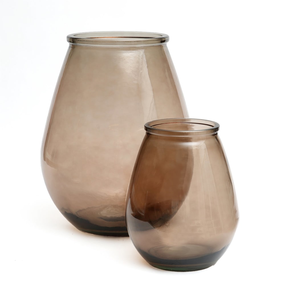 Vase verre recyclé beige 29x29x35,5cm — vue 3