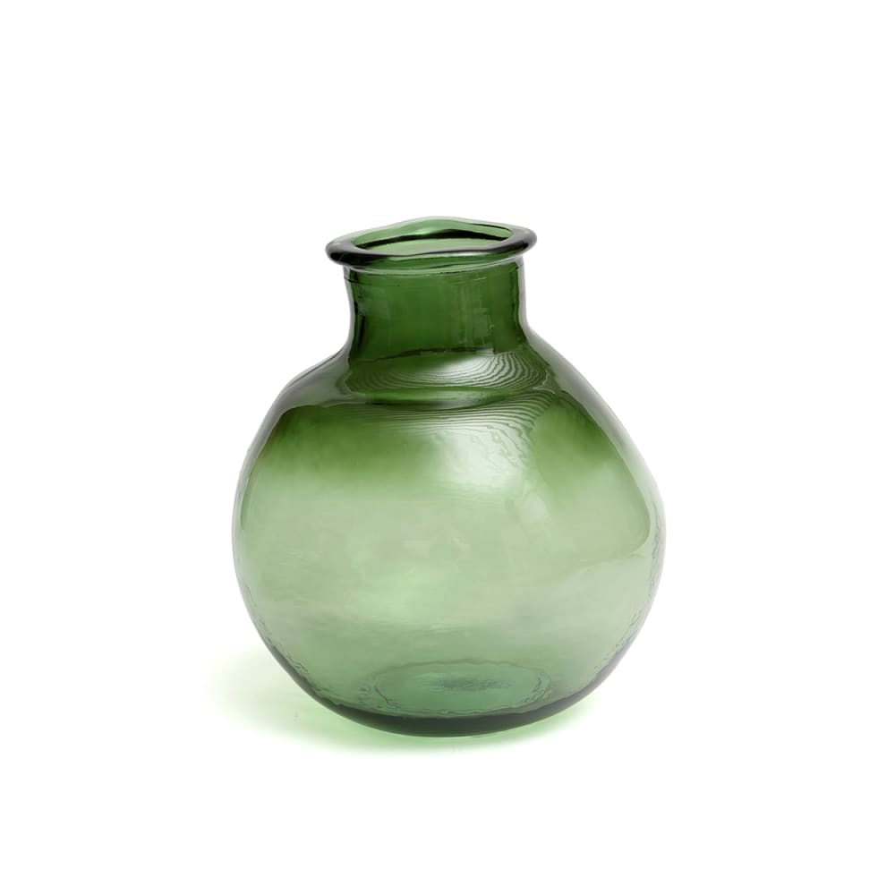 Vase verre recyclé vert 25x25x31cm