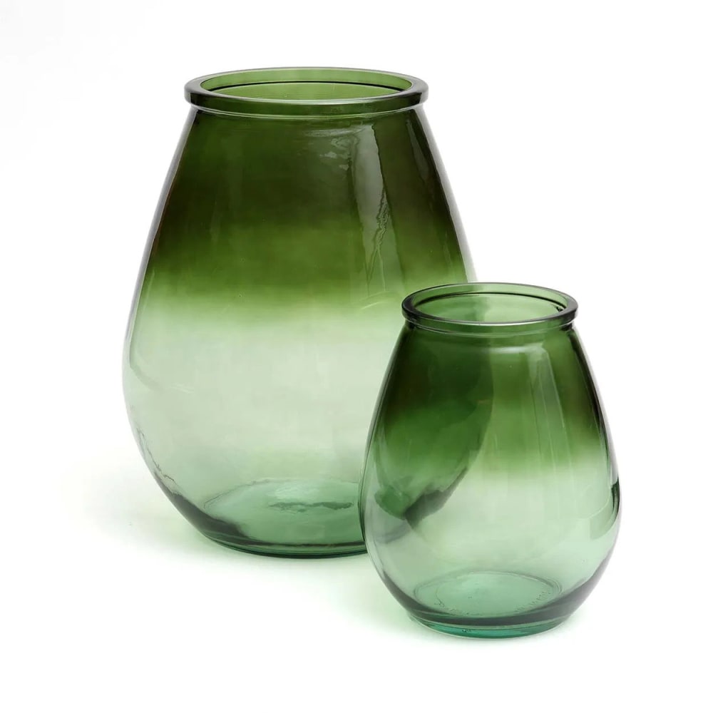 Vase verre recyclé vert 29x29x35,5cm — vue 3