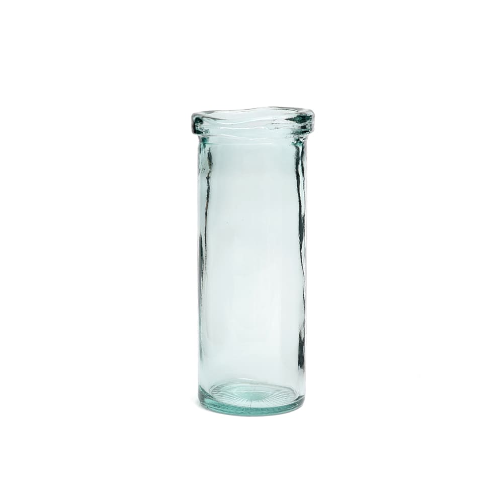 Bazar Bizar Vase aus recyceltem glas in blau, 15x15x36cm style seaside - -