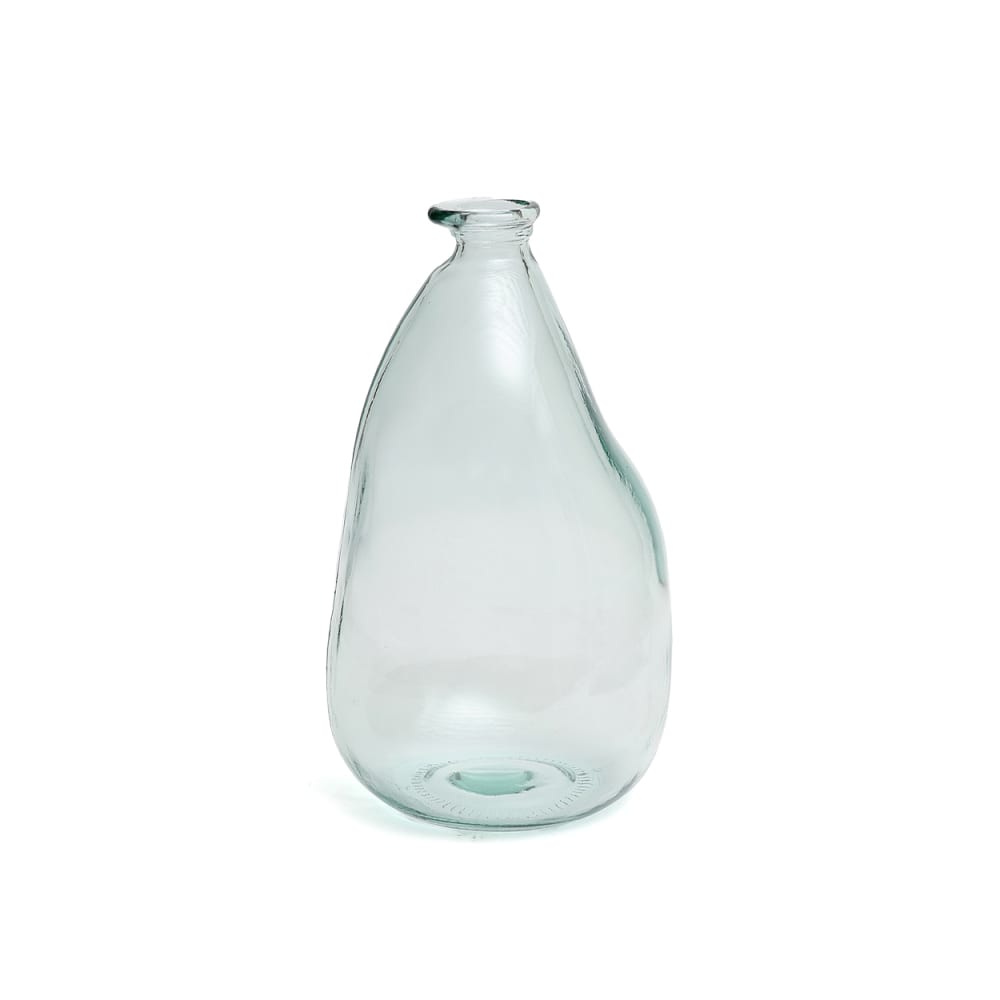 Vase verre recyclé bleu 21x21x36cm