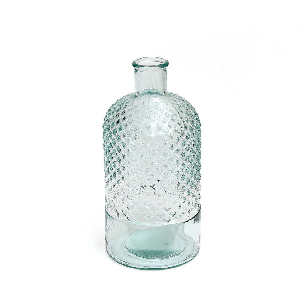 Bouteille verre recyclé bleu 12x12x22cm Bouteille verre recyclé bleu 12x12x22cm