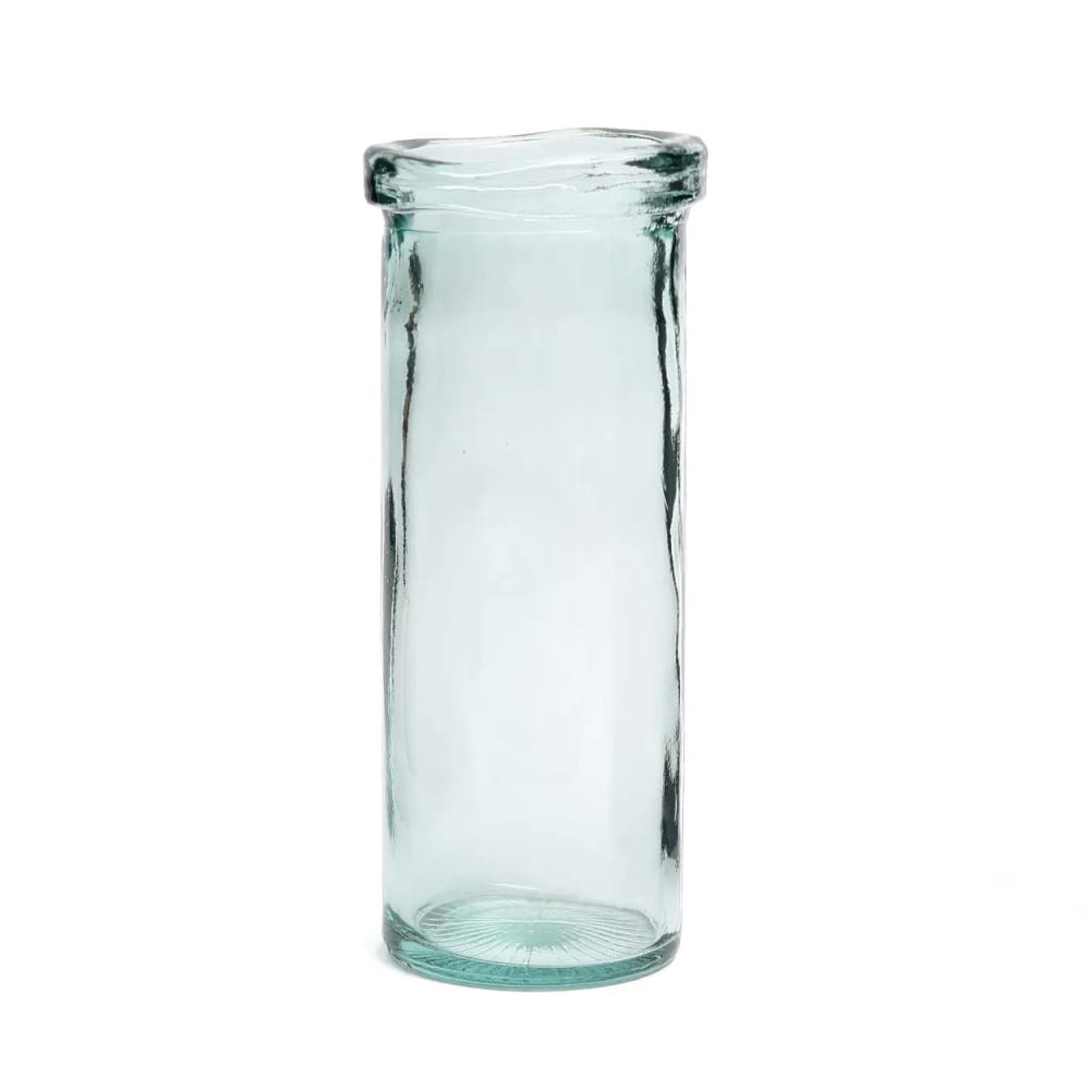 Bazar Bizar Vase aus recyceltem glas in blau, 12x12x28cm style seaside - -