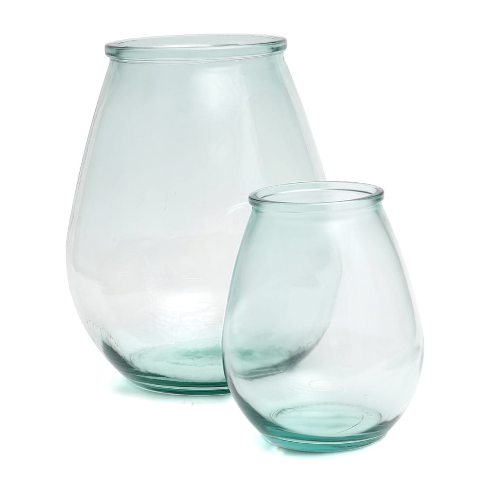Vase verre recyclé bleu 29x29x35,5cm — vue 3