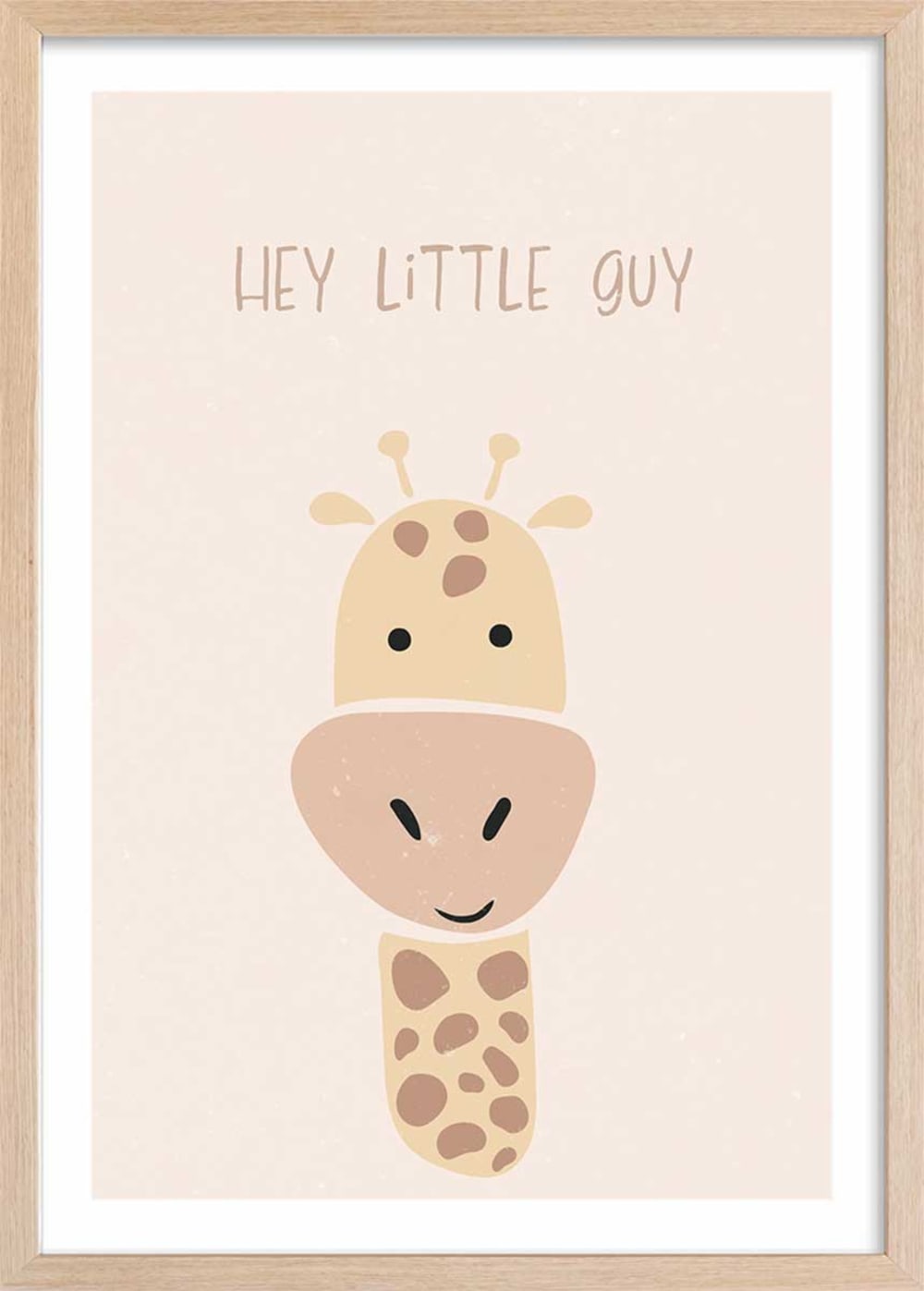 Affiche enfant girafe avec cadre bois 40x60 cm