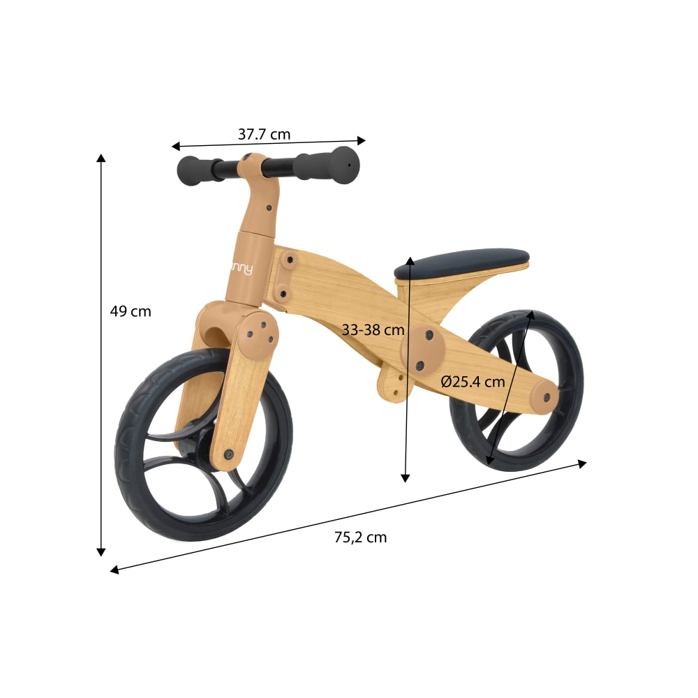 Draisienne avec panier, 2 roues en bois naturel  - 2 ans à 5 ans (Sunny) - Image 2
