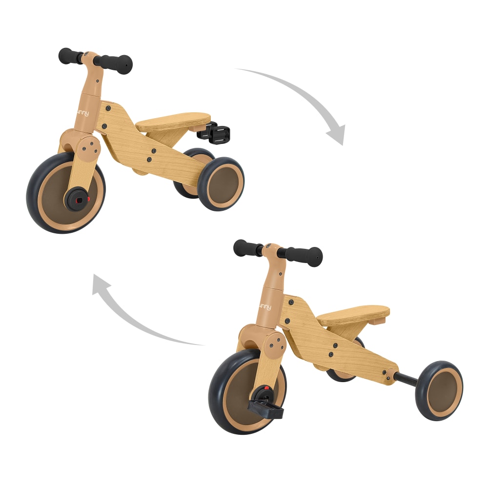 Draisienne avec panier, 4 roues en bois naturel  - 1,5 an à 3 ans (Sunny) - Image 2