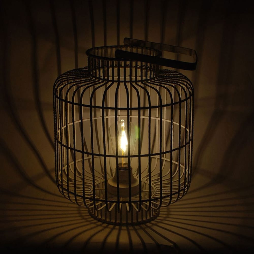 Lampe blanche en métal patiné or transportable led — vue 3