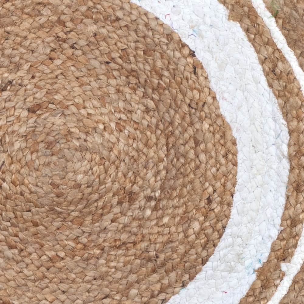 Tapis rond en jute et coton — vue 3
