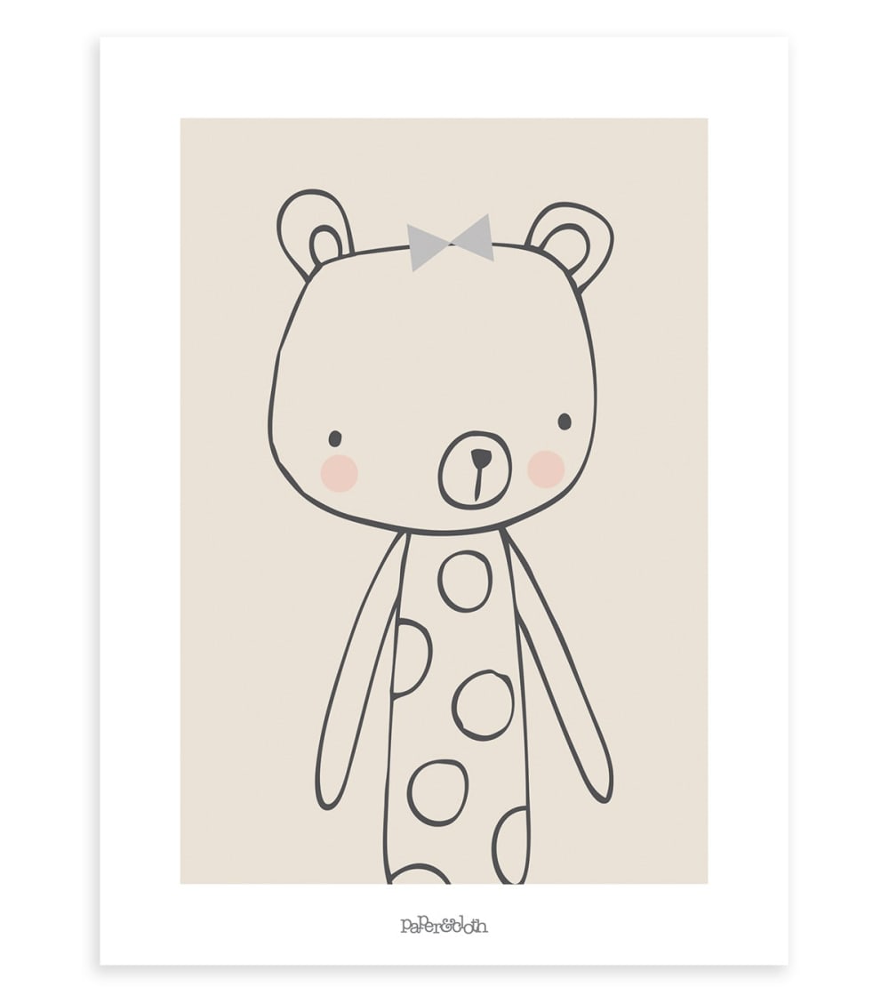 Affiche ourson 30 x 40 cm