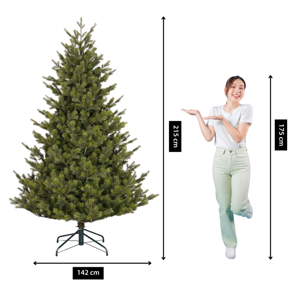 Sapin de noël artificiel vert plastique h215xl142xl142cm - Maisons du Monde