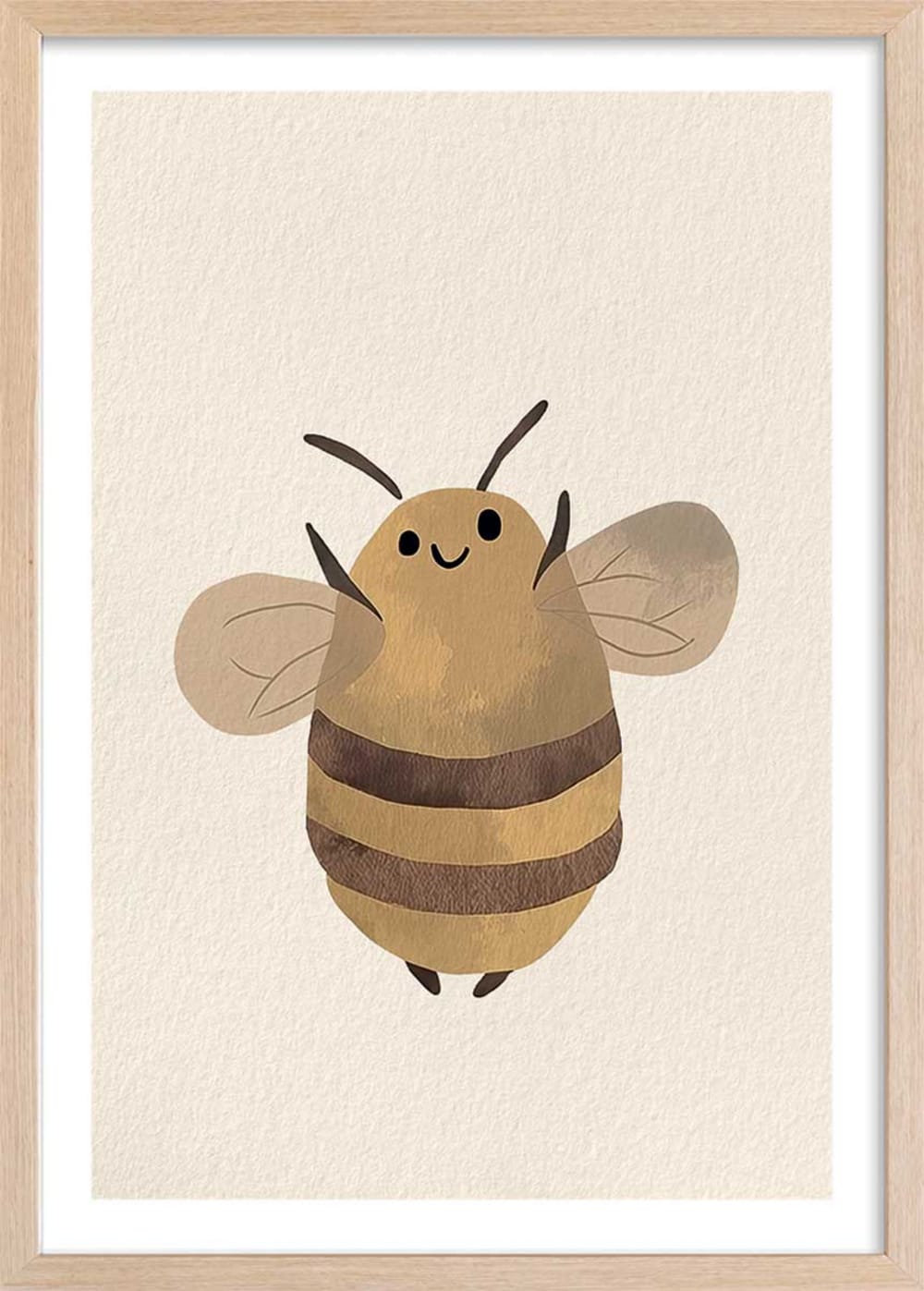 Affiche enfant l'abeille  avec cadre bois 40x60 cm