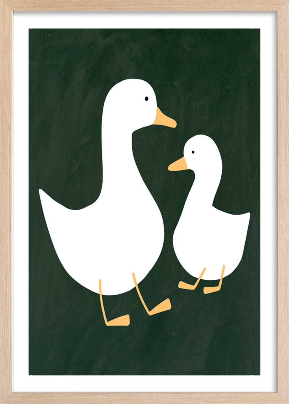 Affiche enfant oie  avec cadre bois 40x60 cm