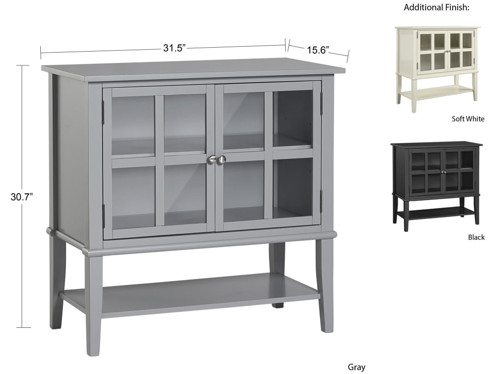 Vitrine avec 2 portes en mélaminé gris - Maisons du Monde