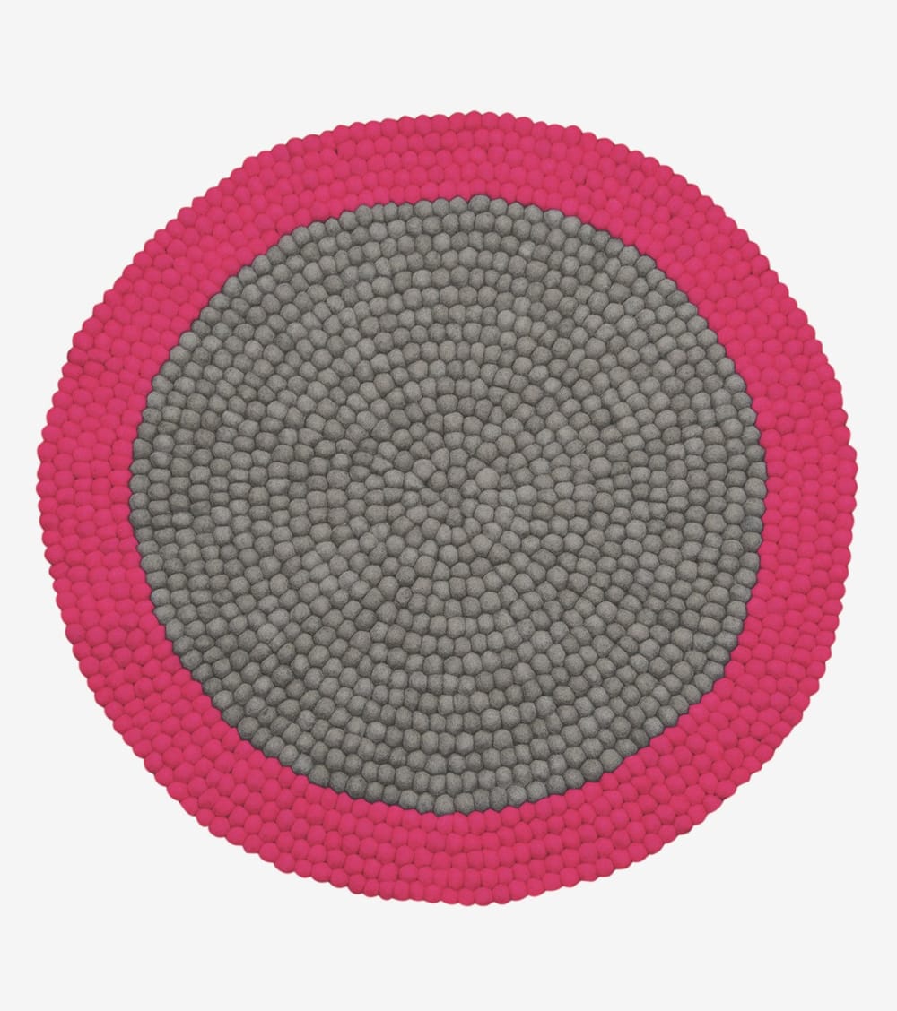 Tapis design en Laine feutrée rose