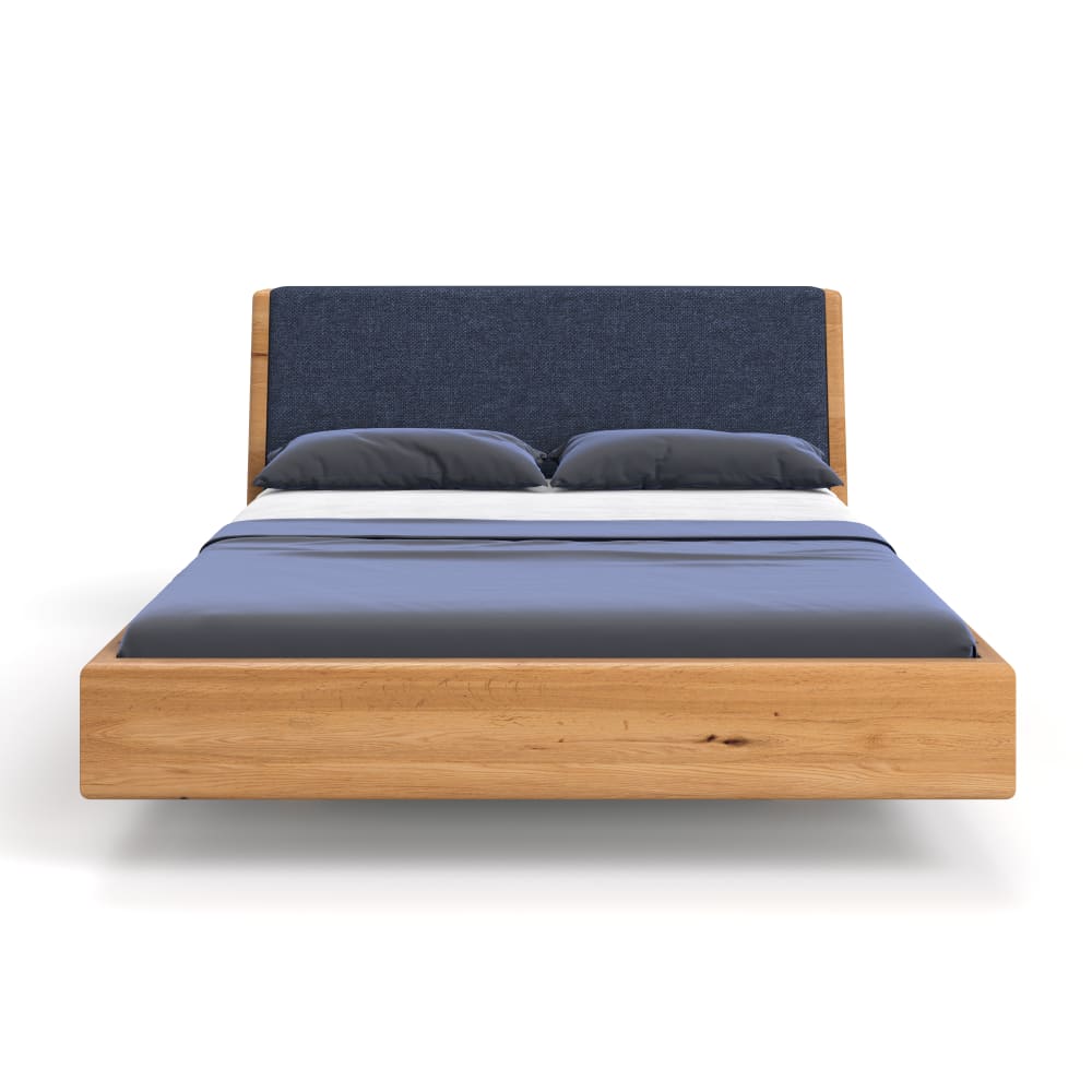 Danzz Schwebendes Bett aus Eichenholz, dunkelblau 140x220 - -