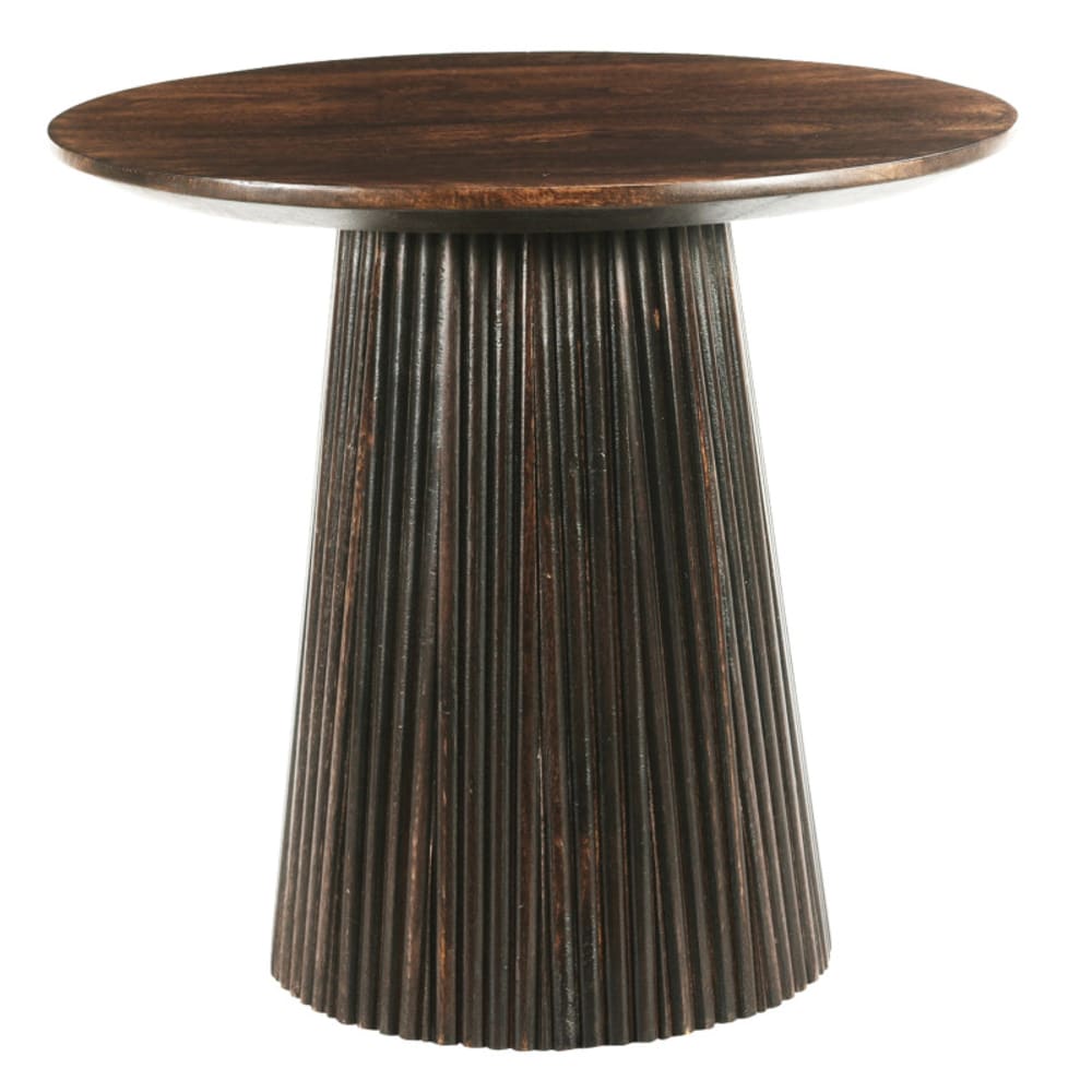 SIENNE-Table basse ronde D50 cm en bois massif brun