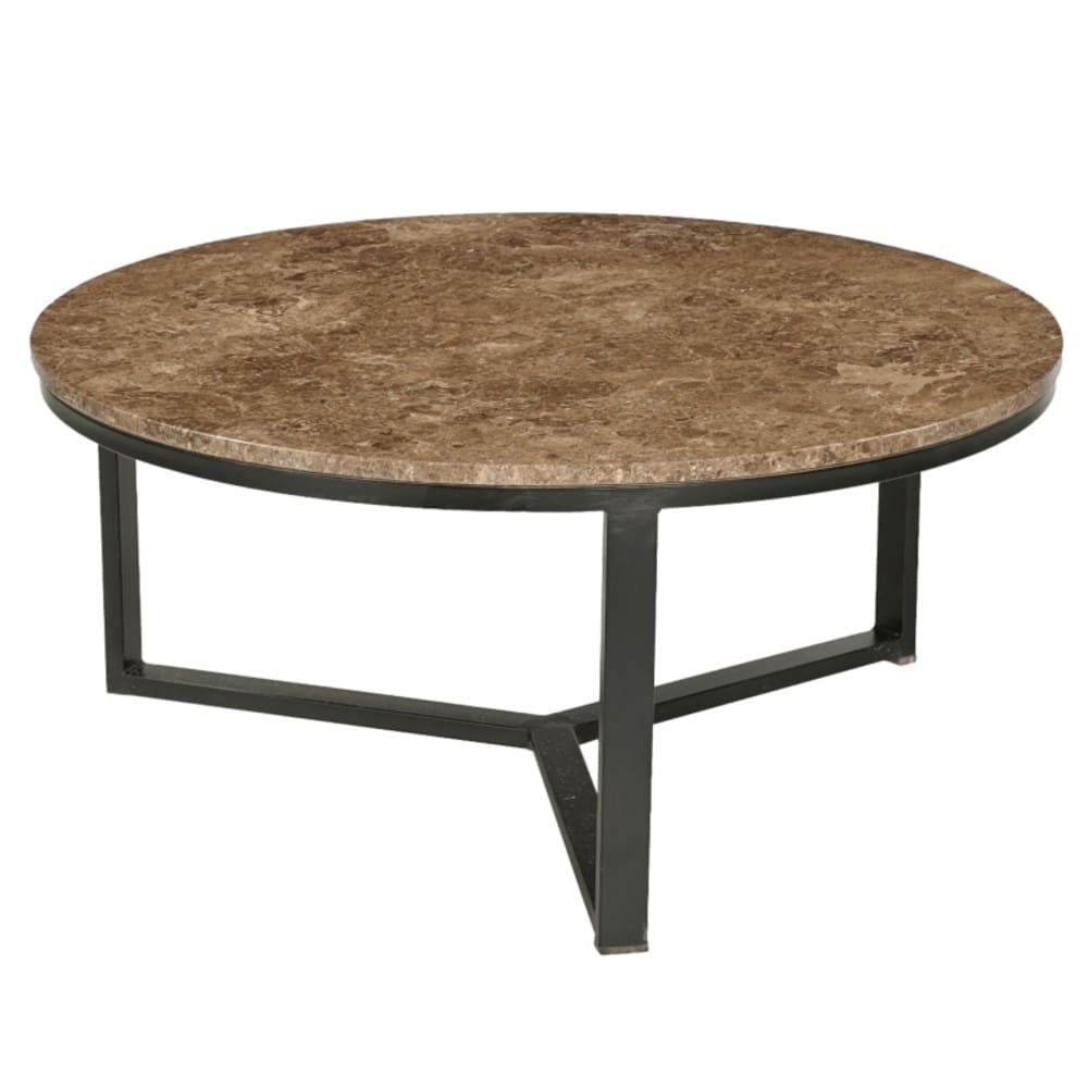 Table basse ronde 80 cm en marbre Emperador