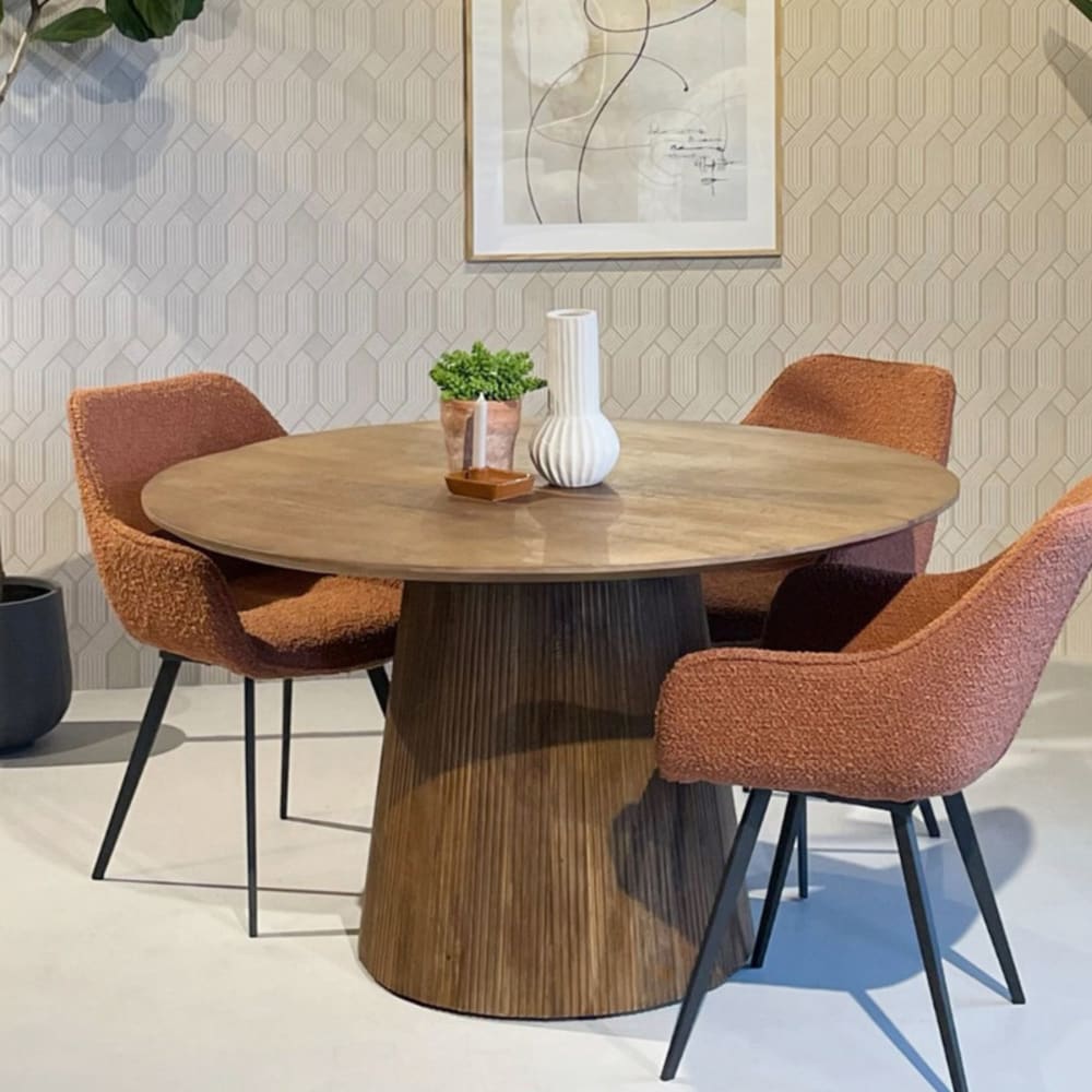 Runder Esstisch für 4 Personen, T130 cm, Massivholz - Maisons Du