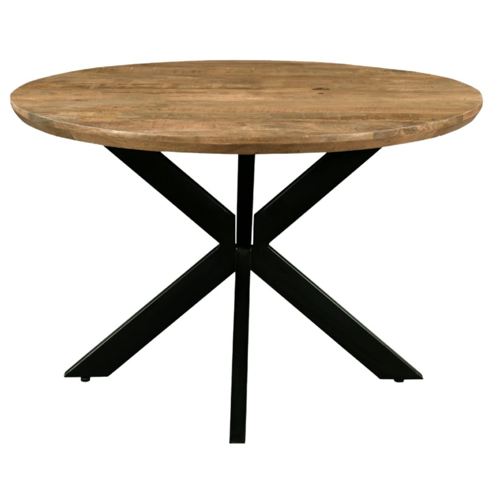 Table à manger ronde 4 personnes 120 cm en bois massif