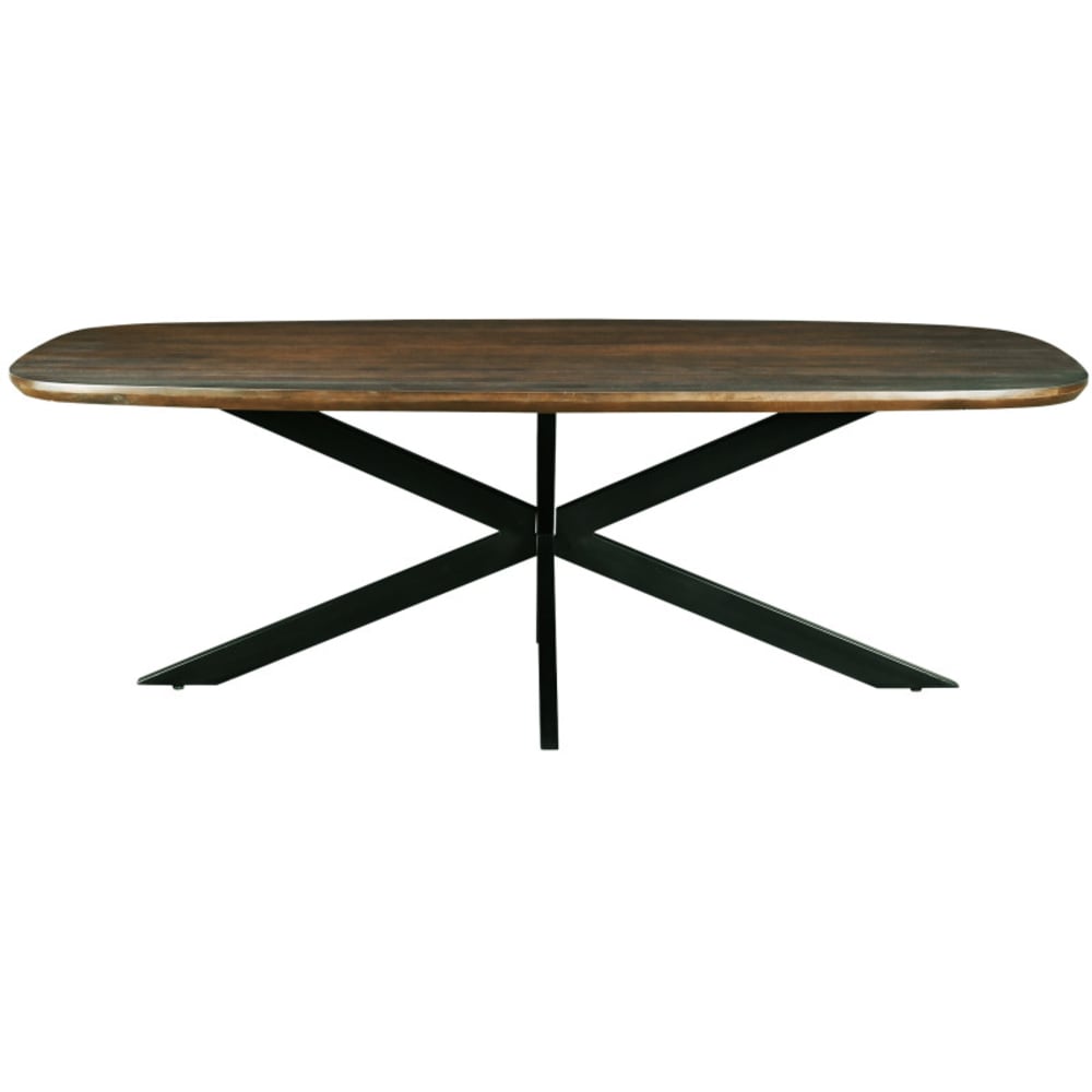 Table à manger 10 personnes 230 cm en bois massif brun