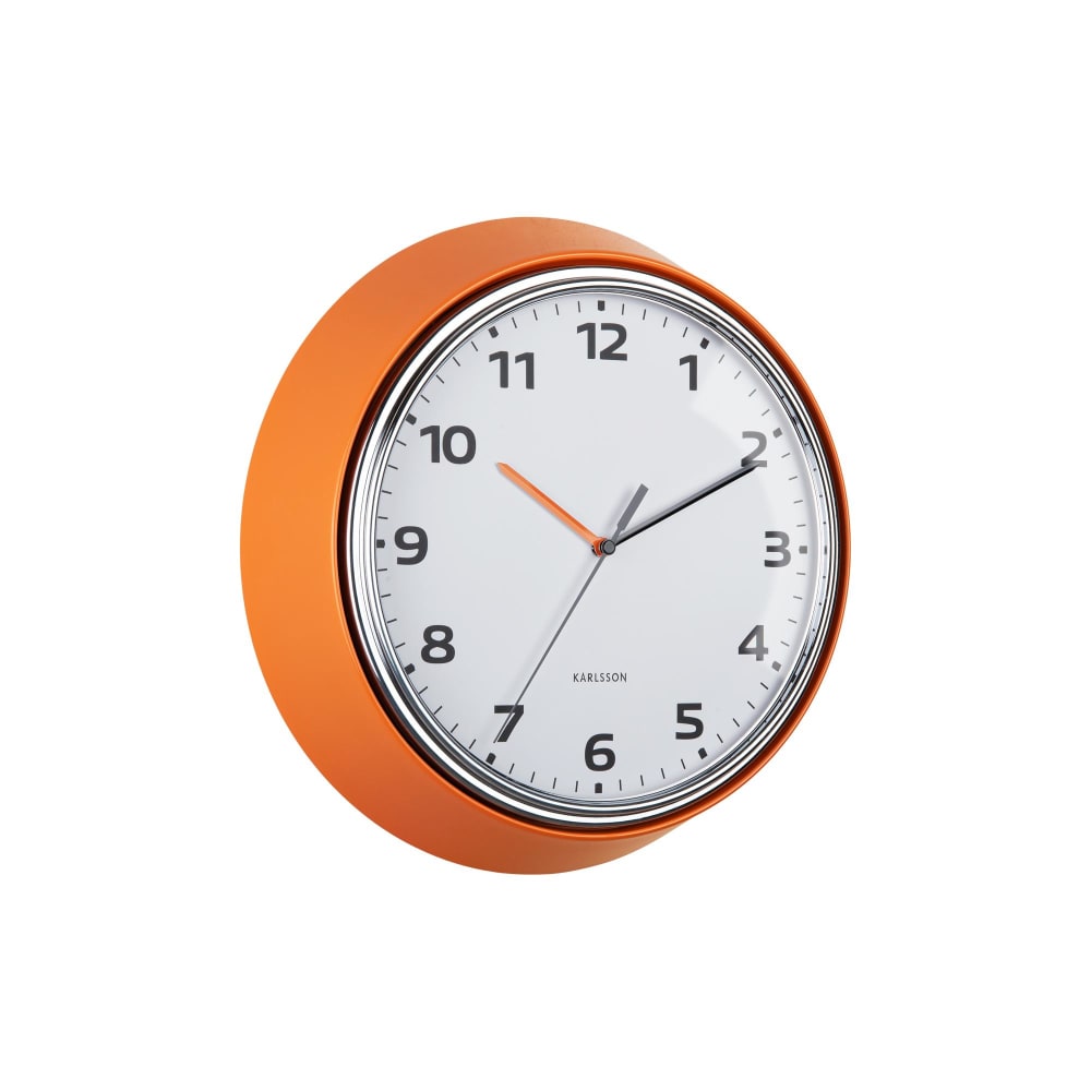 horloge murale fer orange