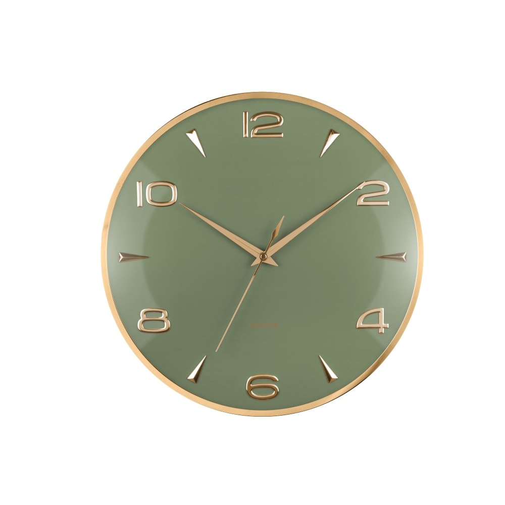 horloge murale fer vert