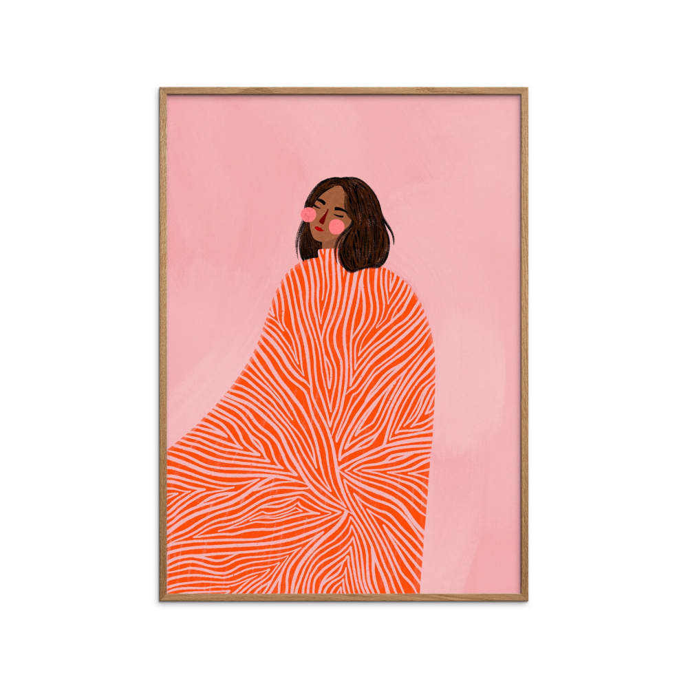 Affiche ''The Woman With the Swirls'' Cadre en Chêne - 50x70 cm