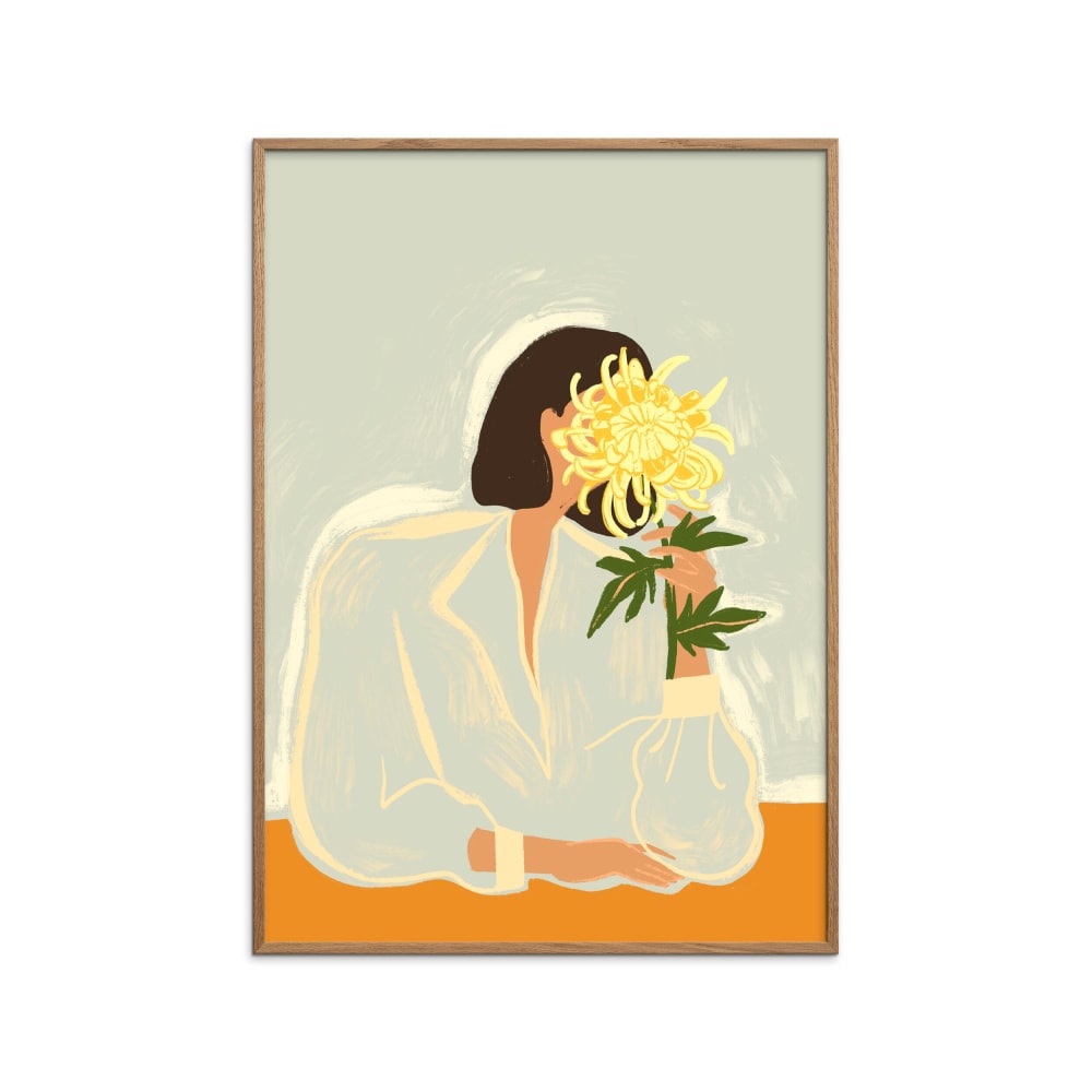 Affiche ''The Crysanthemum'' Cadre en Chêne - 30x40 cm