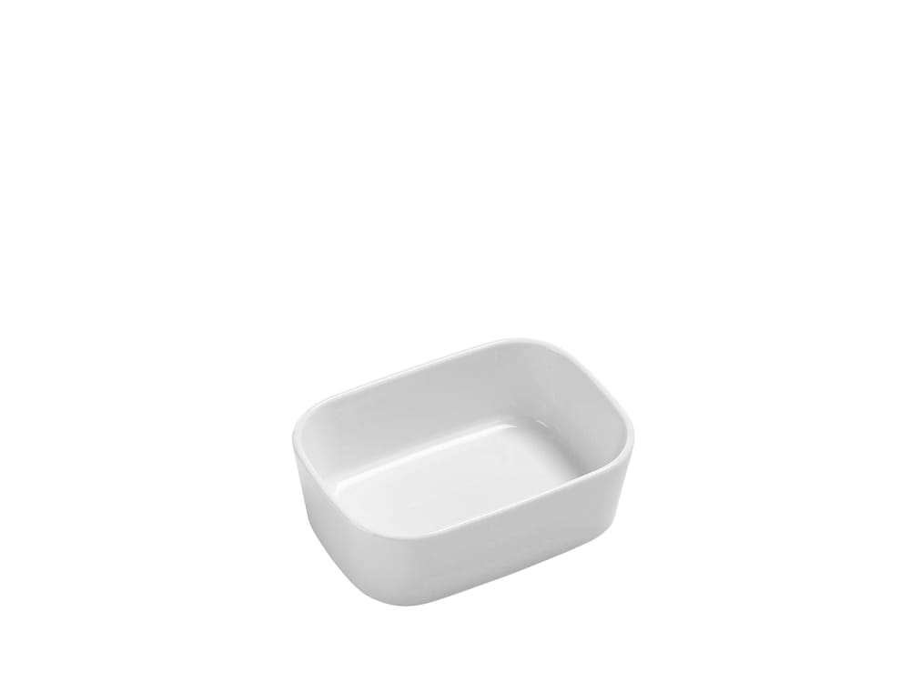 Plat à four individuel 15x11cm en porcelaine blanc Plat à four individuel 15x11cm en porcelaine blanc