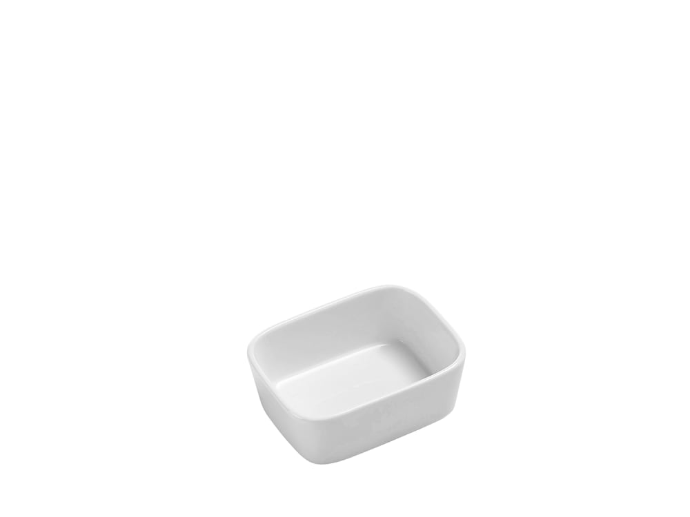 Plat à four individuel 12,5x9cm en porcelaine blanc Plat à four individuel 12,5x9cm en porcelaine blanc