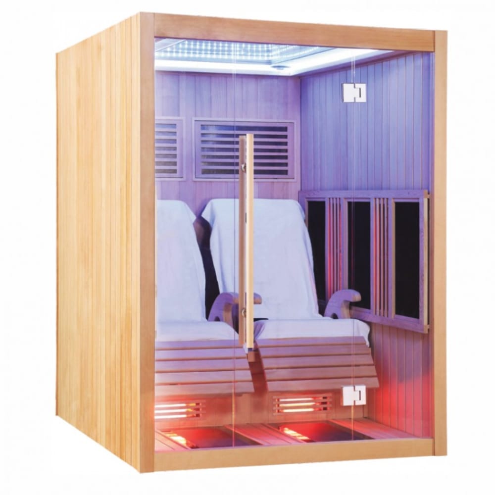 Sauna infrarouge pour 2 personnes en bois 150x180x200 cm