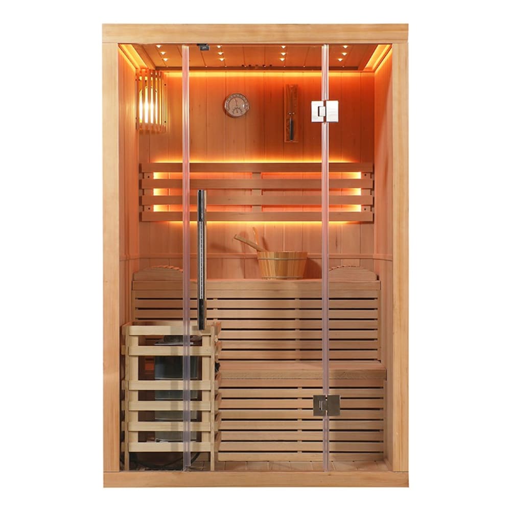 Sauna à vapeur - en bois d'hemlock canadien 130x120x200 cm