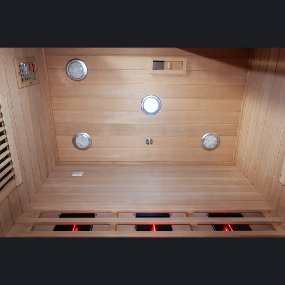 Sauna infrarouge pour 3 personnes en bois 150x100x200 cm