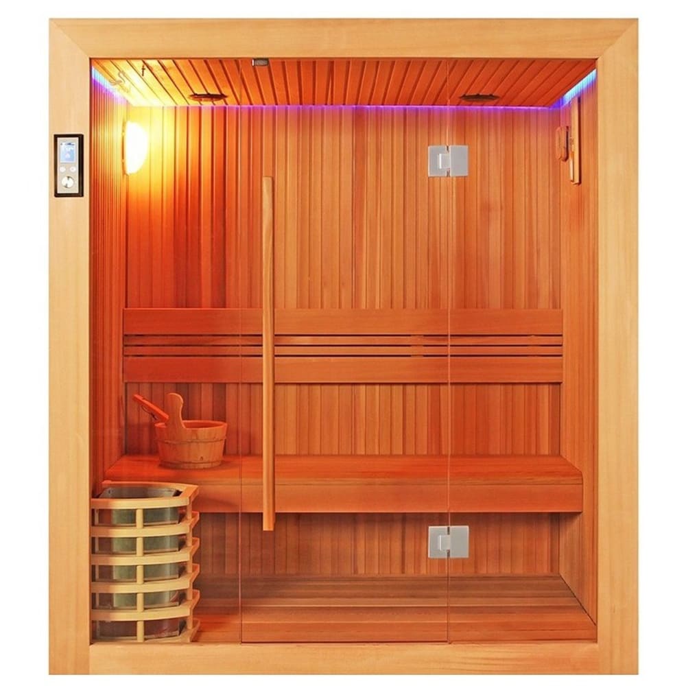 Sauna à vapeur pour 4 personnes en bois 175x120x190 cm
