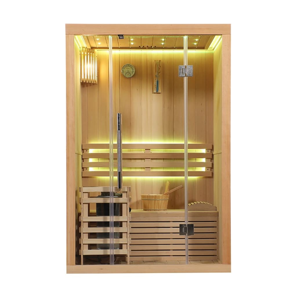 Sauna à vapeur - en bois d'hemlock canadien 130x100x200 cm