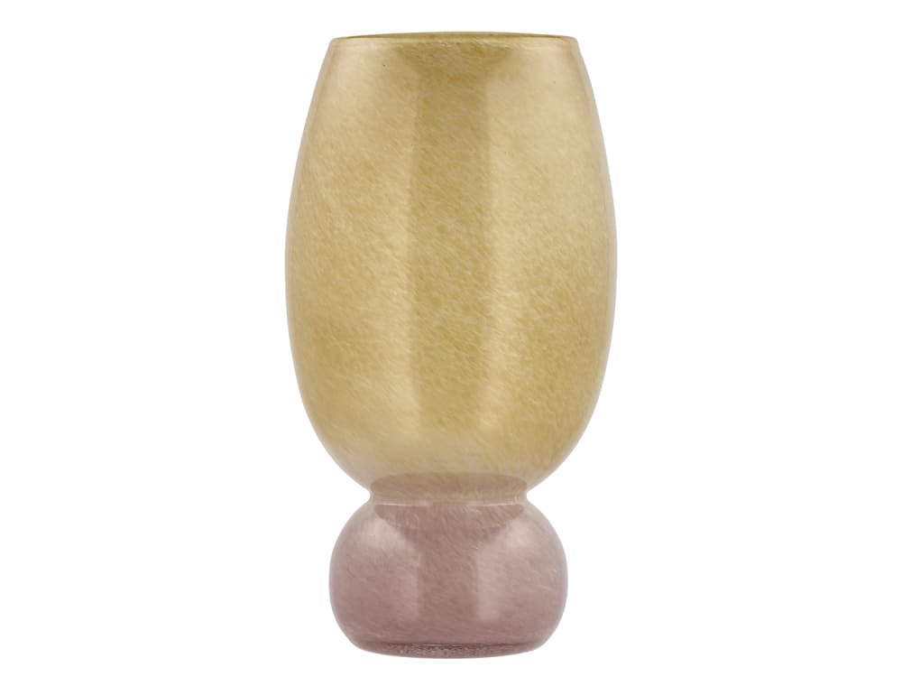 vase en verre rose/jaune