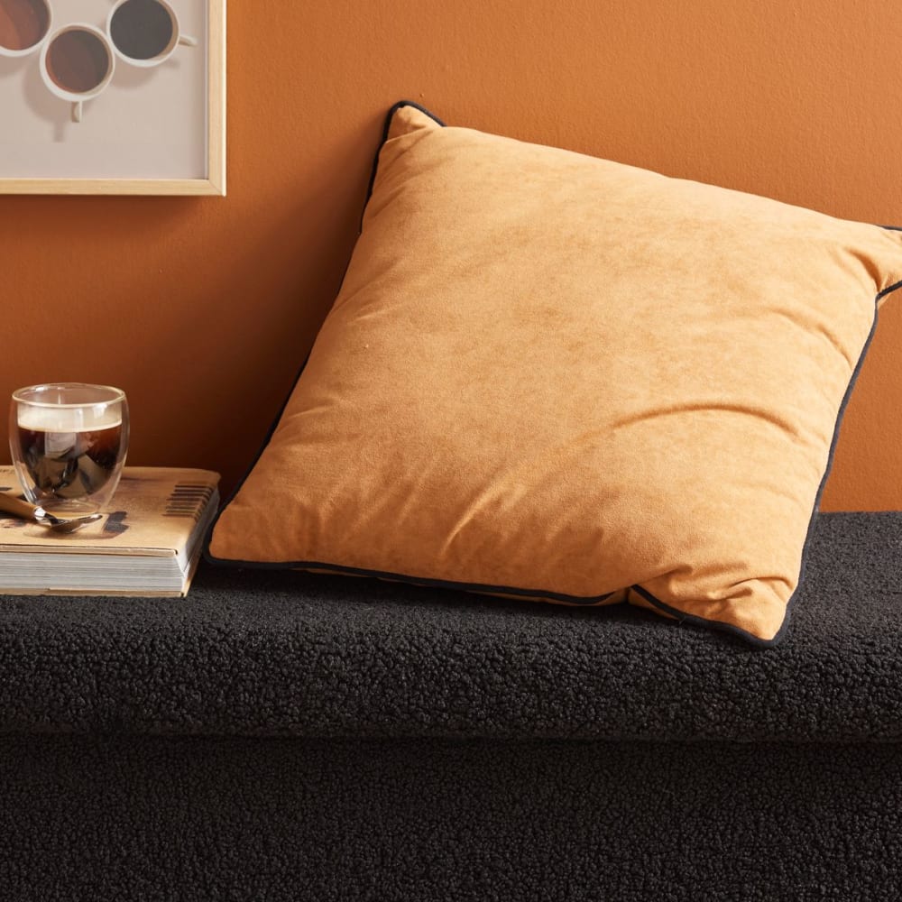 Coussin carré déhoussable uni 45x45 cm marron