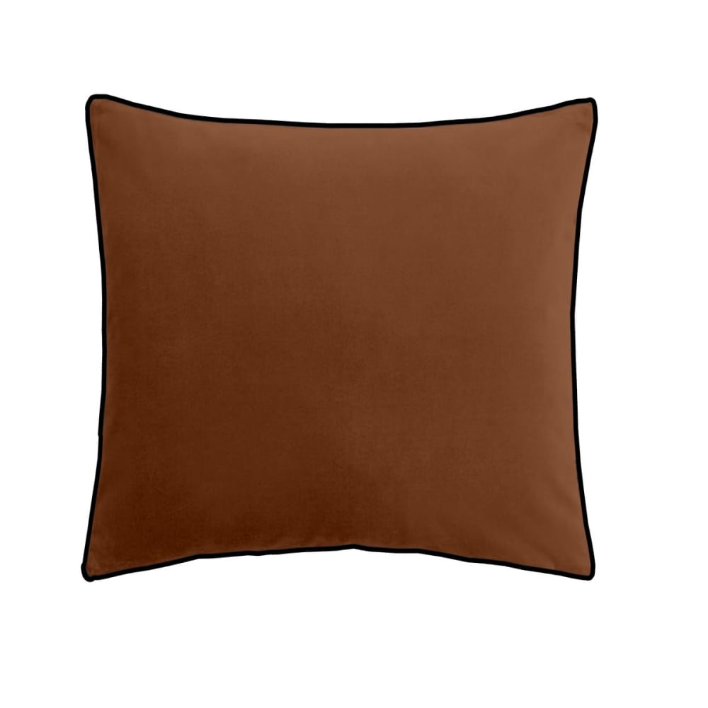 Coussin carré déhoussable uni 45x45 cm marron — vue 4